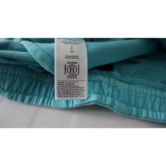 Athleta 988047-03 Women's Sz Small Turquoise Cotton Blend Farrallon Shorts - Picture 4 of 8